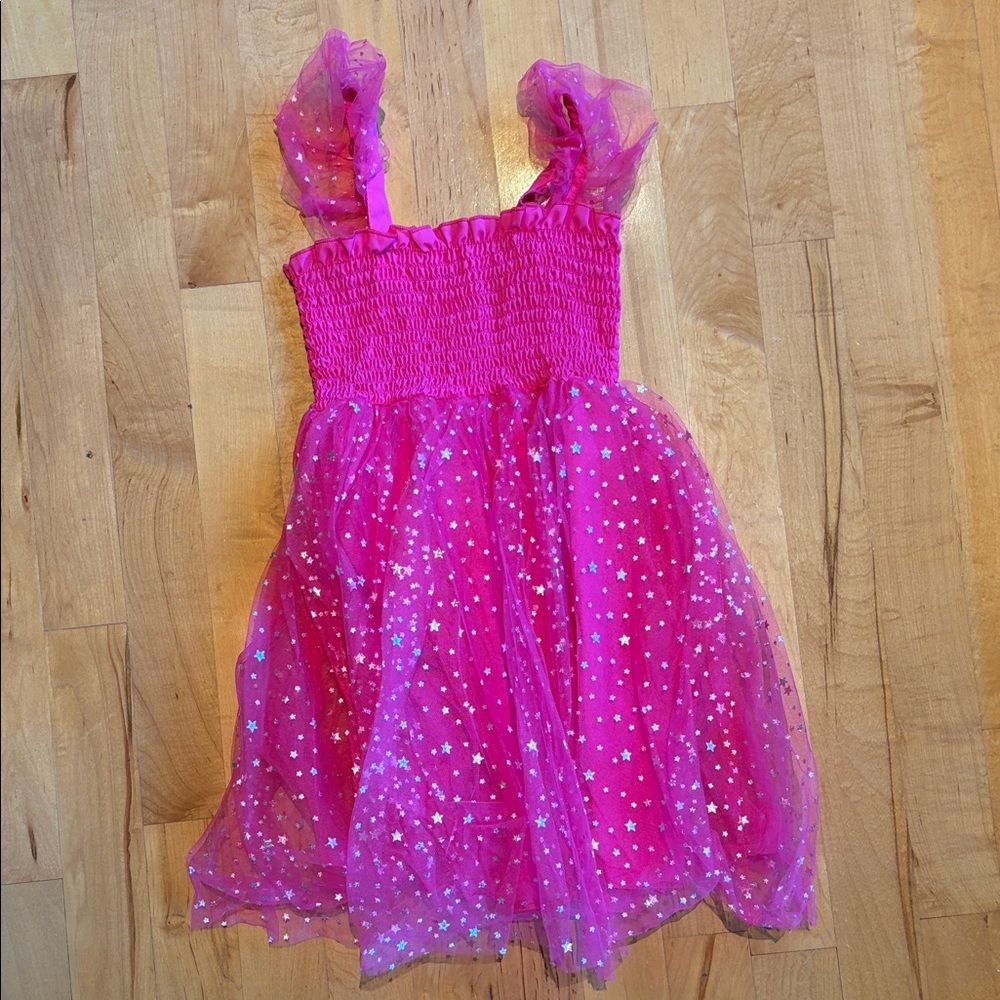 SHEIN Fuchsia Starry Kids Dance Costume